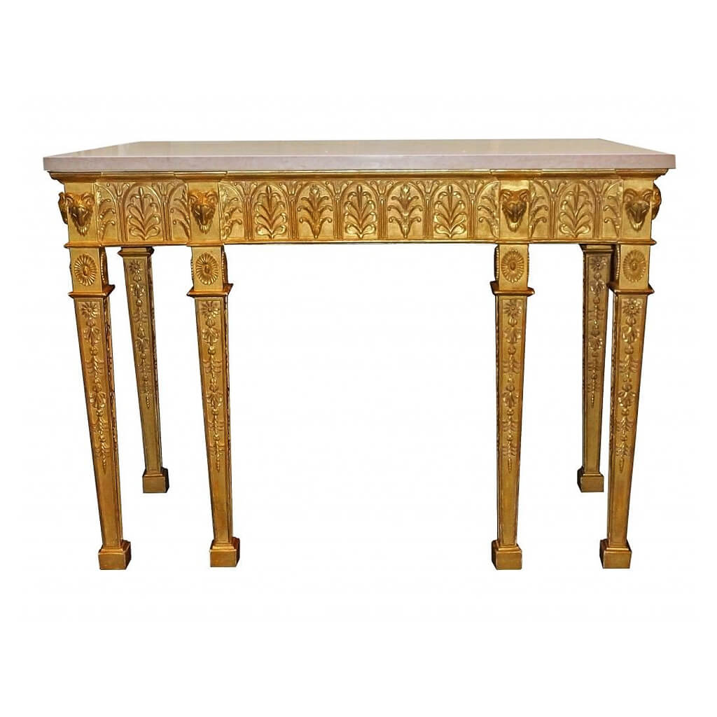 Elegant George III pier table with carved legs.