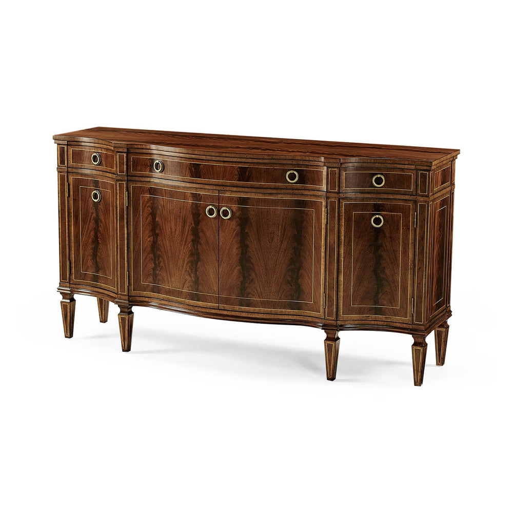 George III serpentine sideboard angled view.