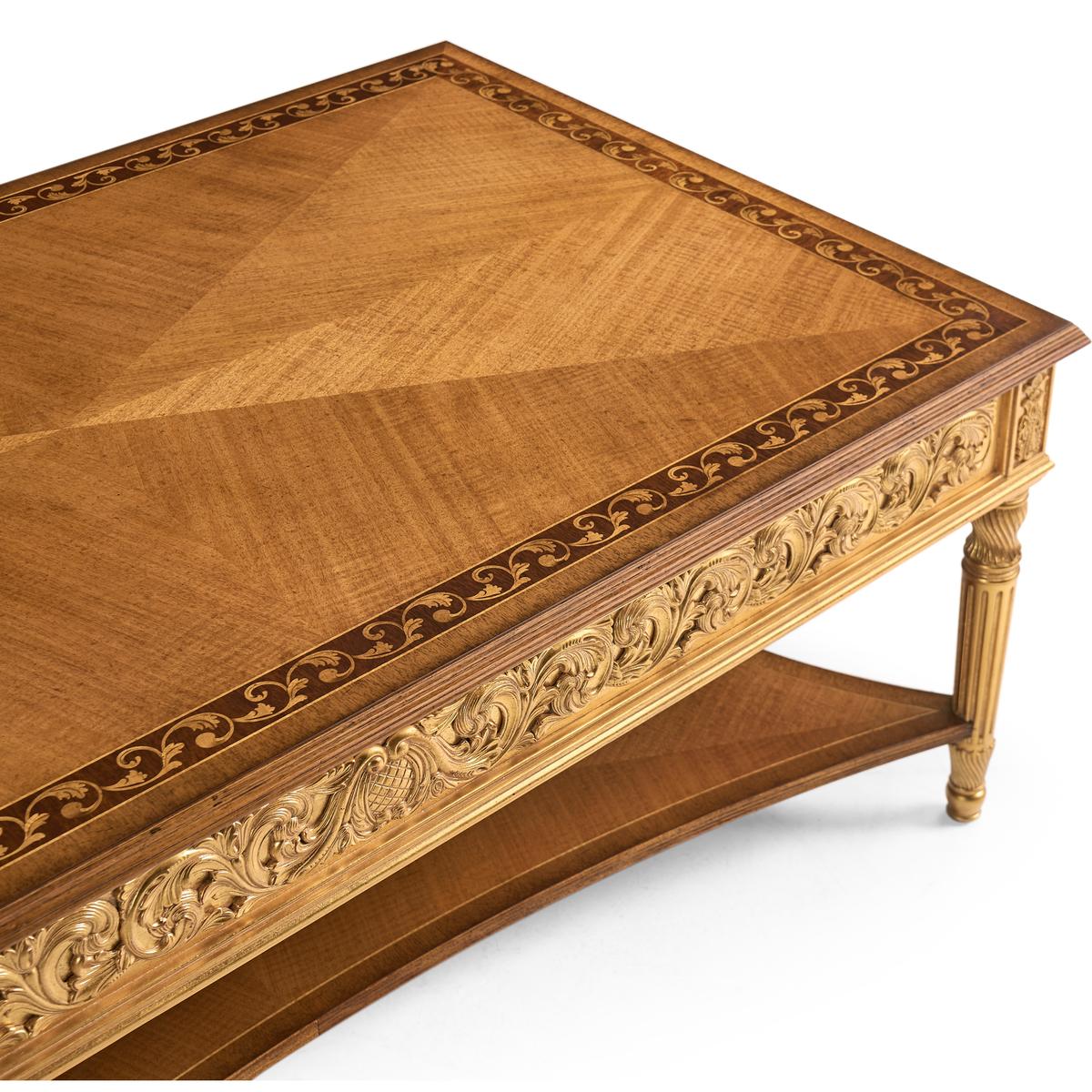Overhead view showing coffee table's top design.