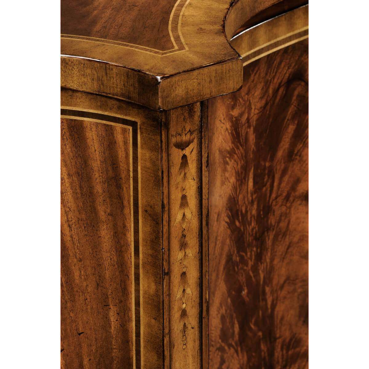 George III style mahogany sideboard, wood grain detail.