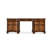 George III walnut desk, straight-on view.