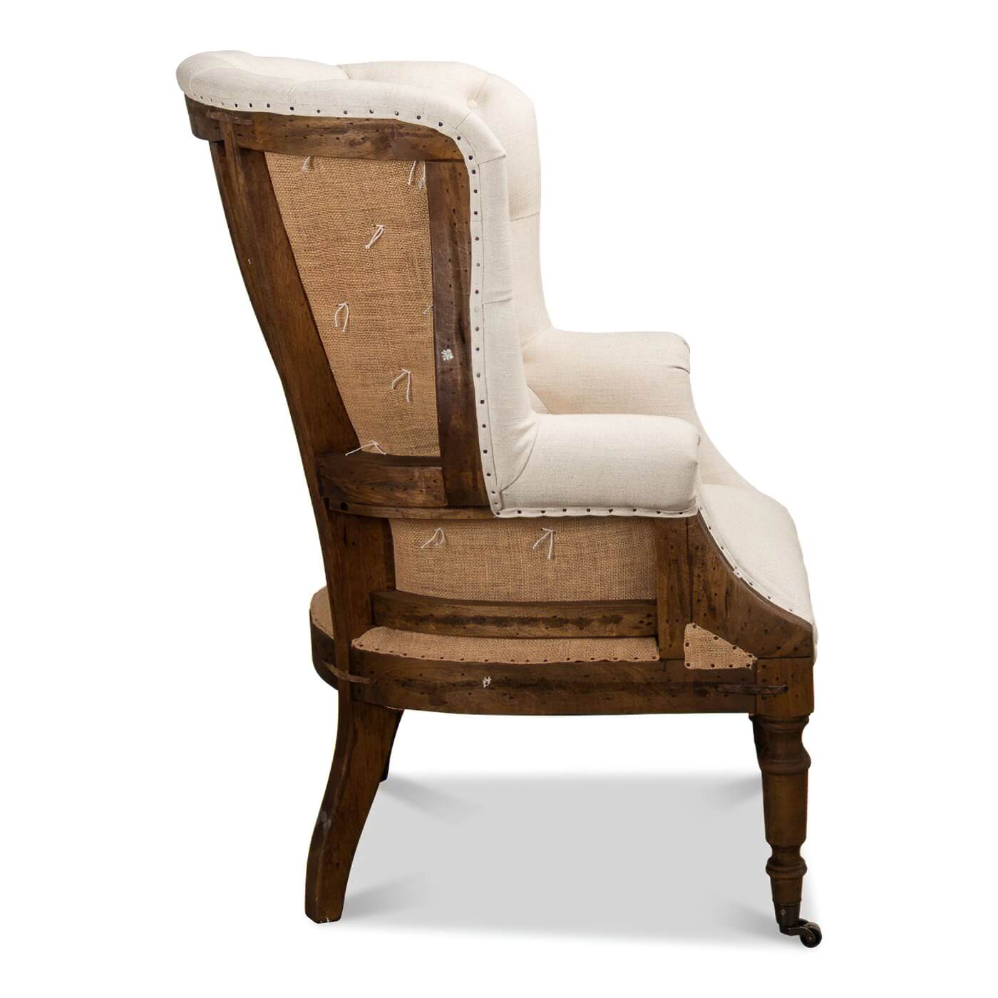 Side profile of the Georgian accent chair.