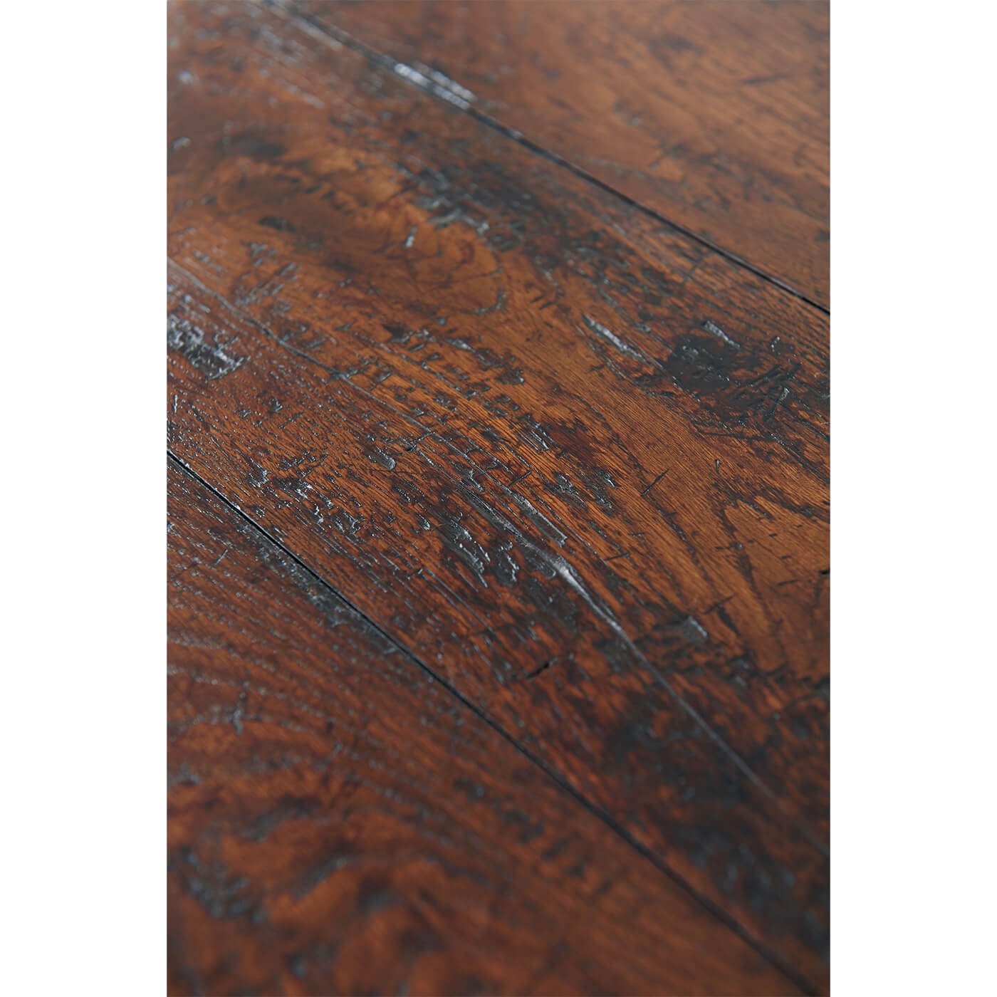 Textured wooden surface of Georgian console table, rustic finish.
