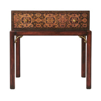 Front view of Georgian decoupage end table design.