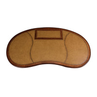 Top view of Georgian kidney-shaped executive desk surface.