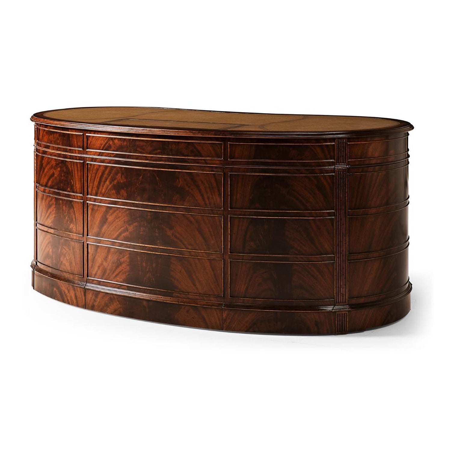 Back view of Georgian kidney-shaped executive desk.