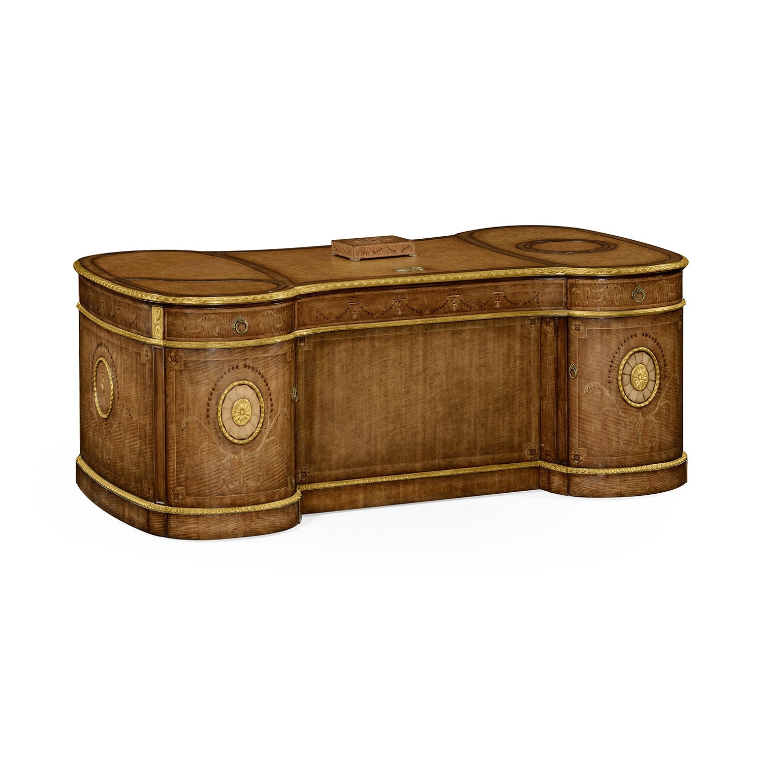Rear view of Georgian desk, highlighting detailed craftsmanship.