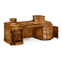Front view of Georgian desk with open compartments and drawers.