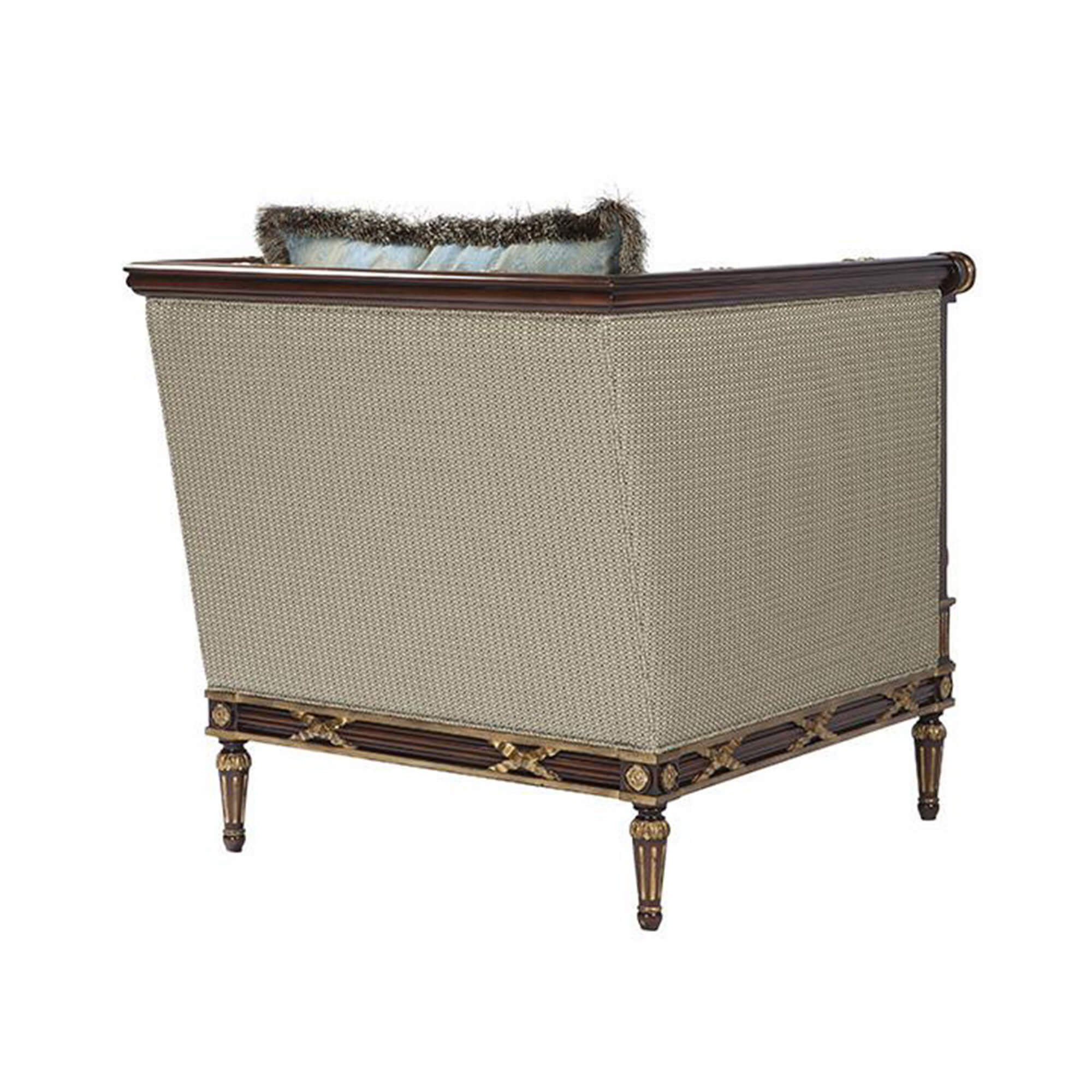Back angle of Georgian mahogany armchair, elegant design.