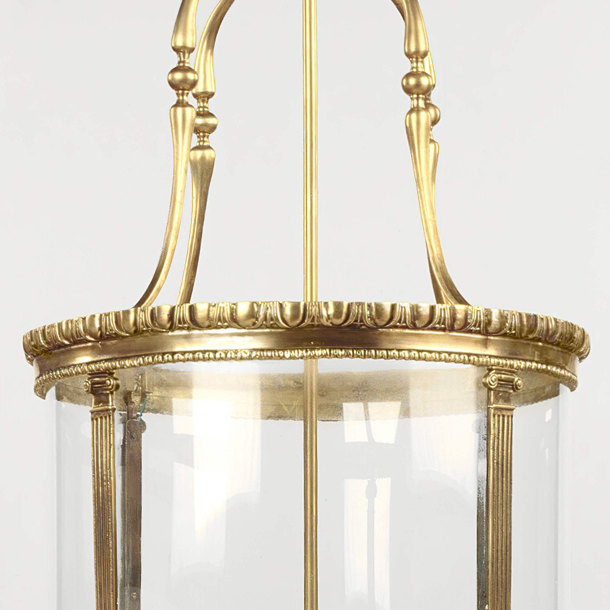 Detailed rim design of Georgian round hall lantern.