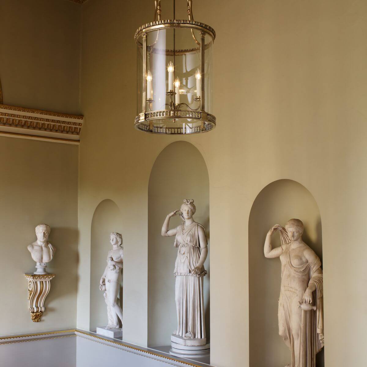 Georgian round hall lantern in classic interior setting.