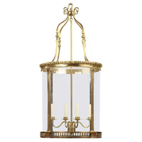 Elegant brass Georgian round hall lantern, side view.