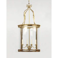 Decorative Georgian round hall lantern with glass panels.