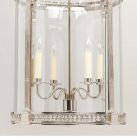 Georgian lantern interior, candle-style lights, nickel details