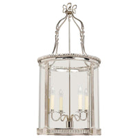 Georgian round hall lantern, full view, nickel finish