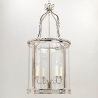 Georgian round hall lantern, elegant display, nickel finish
