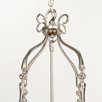 Georgian lantern close-up, ornate top detail, nickel
