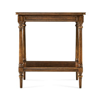 Front view of Georgian walnut side table.