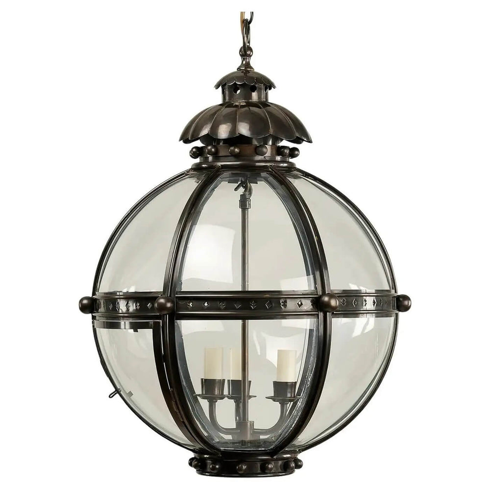Bronze globe lantern, full view, small size.