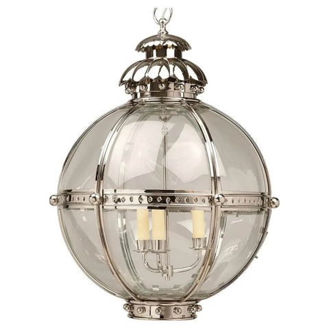 Globe Lantern - Nickel Finish - Large