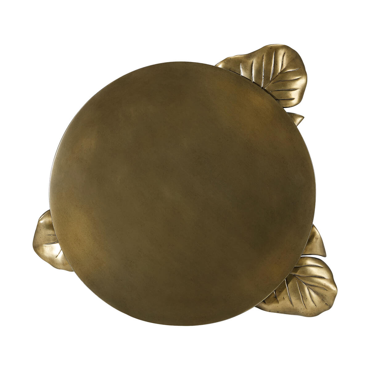 Top view of Gold Palmetto accent table with leaves.