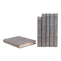 Gray Book Set of 12 in Linen, Raised Spine Bands - view 2