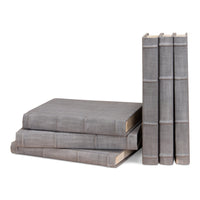 Gray Book Set of 12 in Linen, Raised Spine Bands - view 3