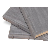 Gray Book Set of 12 in Linen, Raised Spine Bands - view 5