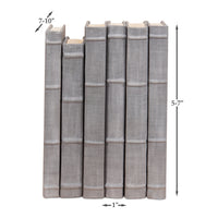 Gray Book Set of 12 in Linen, Raised Spine Bands - view 6