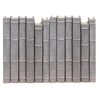 Gray Book Set of 12 in Linen, Raised Spine Bands