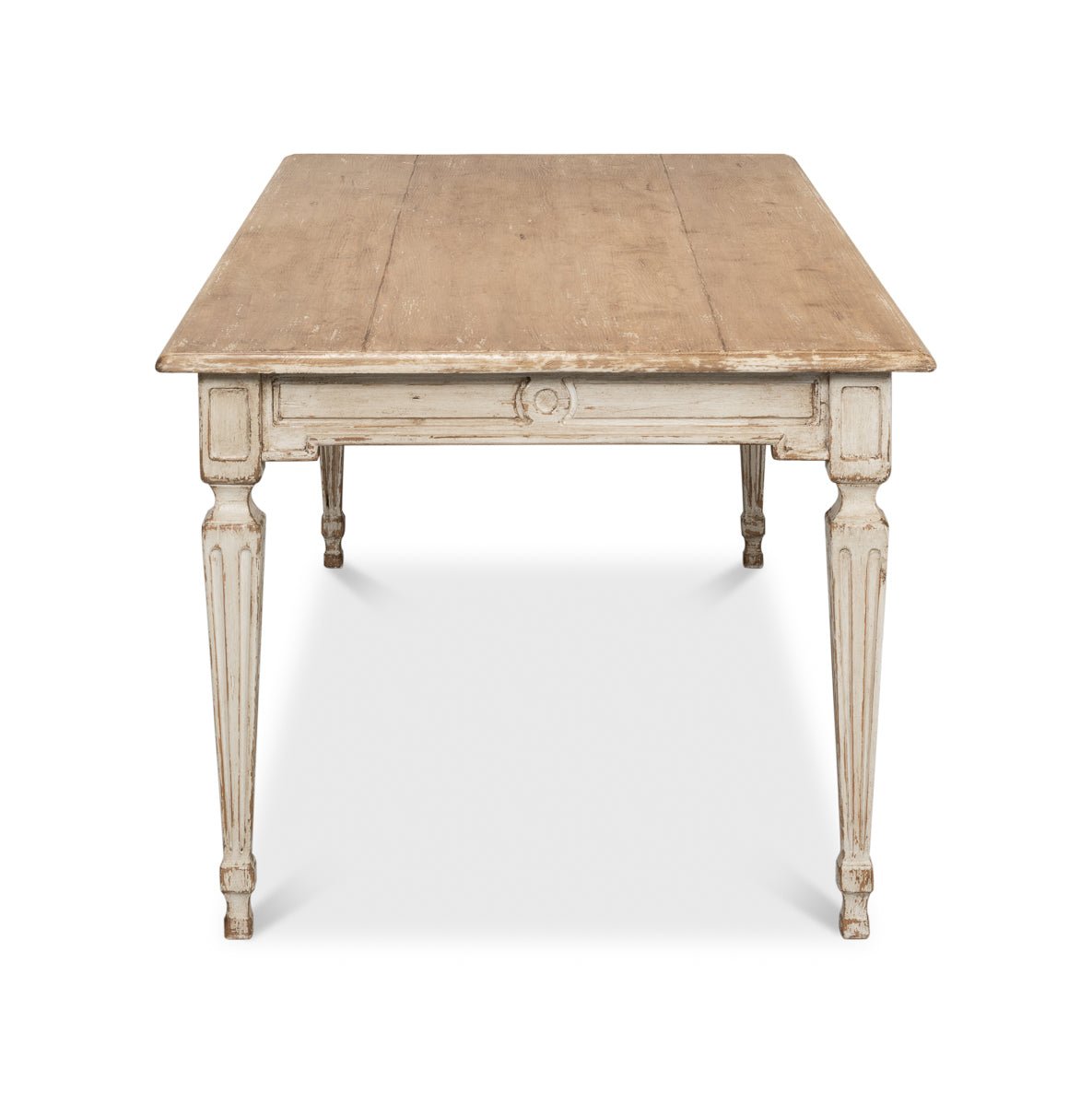 Side view of French Provincial dining table