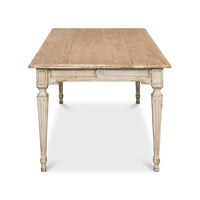 Side view of French Provincial dining table