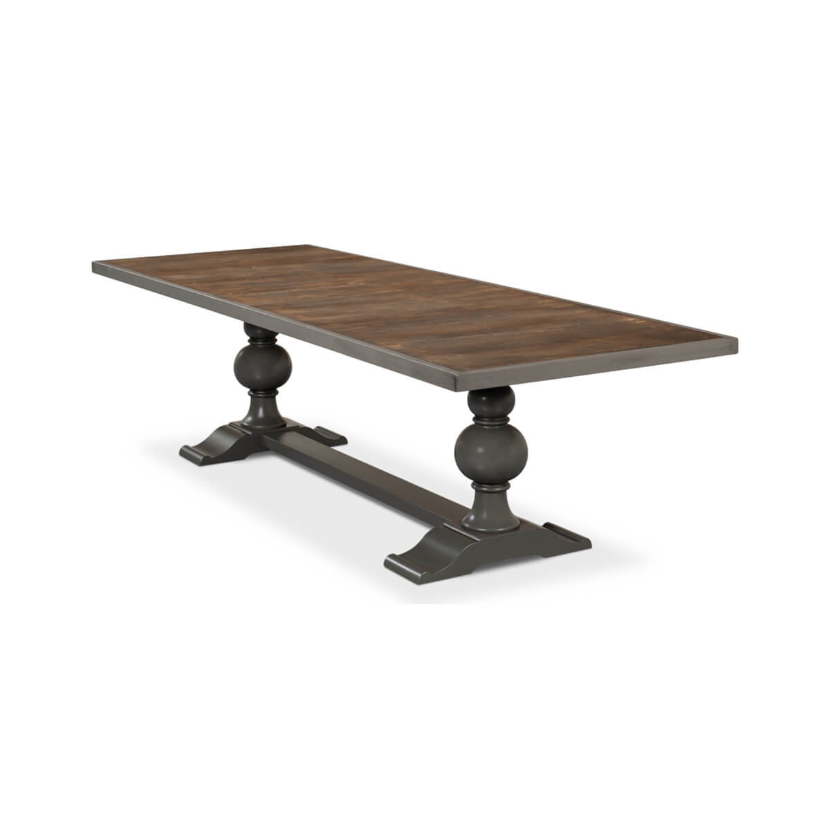 Baroque dining table, left side perspective.