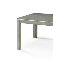 Close-up of table edge and legs.