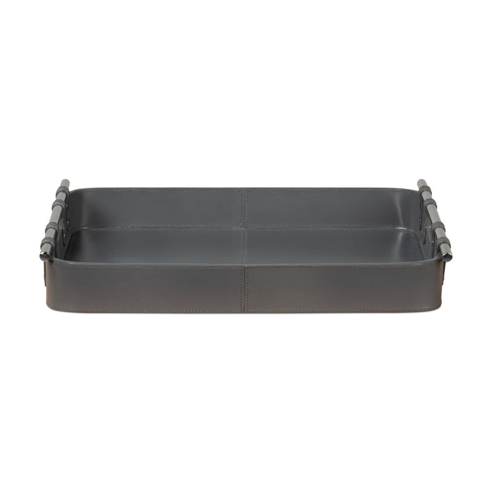 Grey Leather Tray - English Georgian America