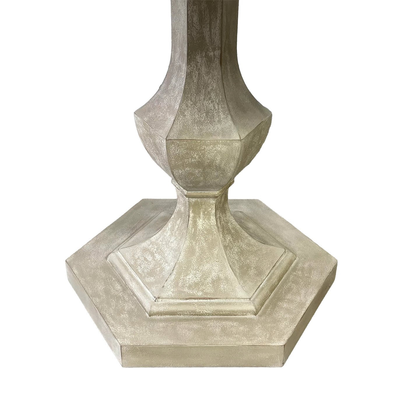 Detailed view of hexagonal base of center table.