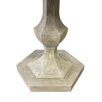 Detailed view of hexagonal base of center table.