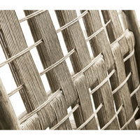 Woven wood detail, lounge chair back, close-up.