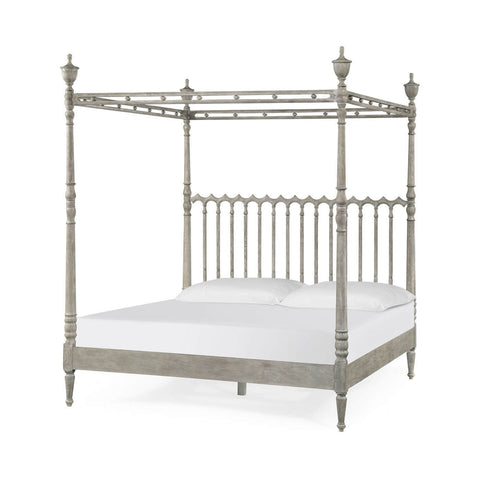 Greyed Oak Four Post King Bed