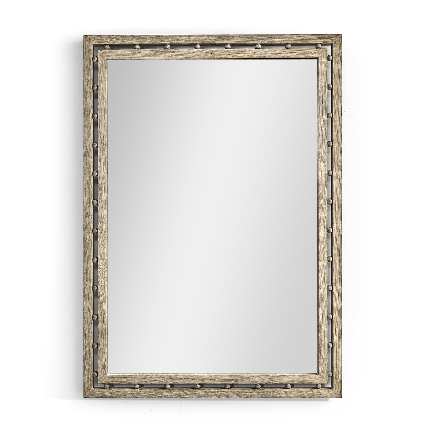 Rectangular greyed oak mirror front view