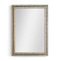 Rectangular greyed oak mirror front view