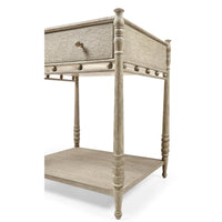 Greyed Oak Rustic Bedside Table - English Georgian America