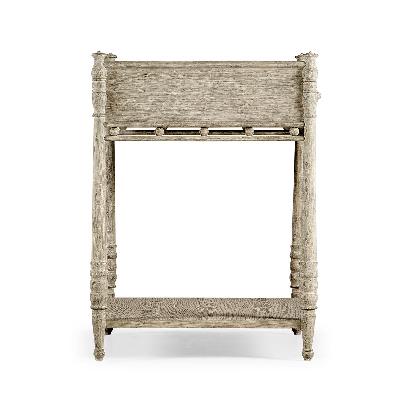 Greyed Oak Rustic Bedside Table - English Georgian America
