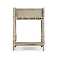 Greyed Oak Rustic Bedside Table - English Georgian America