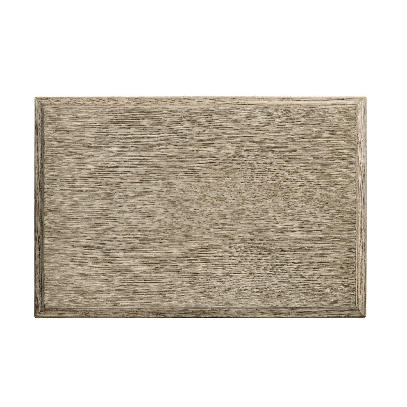 Top view of the greyed oak rustic end table.