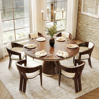 Art Deco-Inspired Dining Armchair with Ivory Leather from above