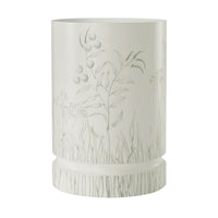 Hand painted drinks table with leafy botanical details.