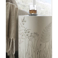 Room scene with hand painted drinks table and beverage.