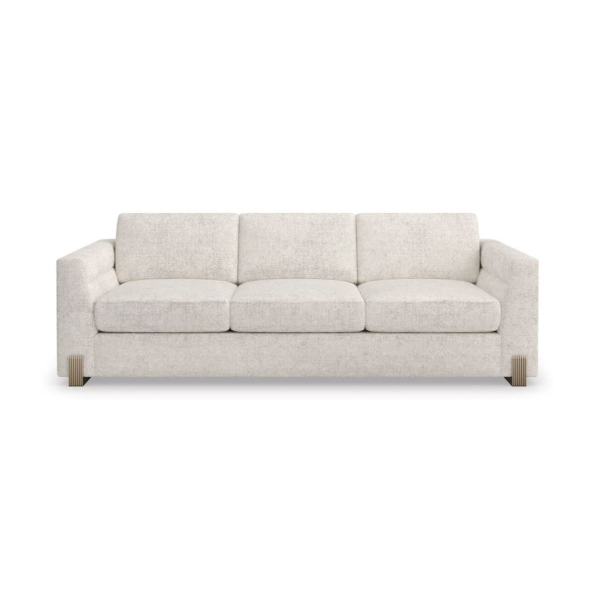 Front view of Harmony Modern Sofa with three cushions.