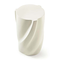 Helix Drinks Table, top side angle with smooth finish.